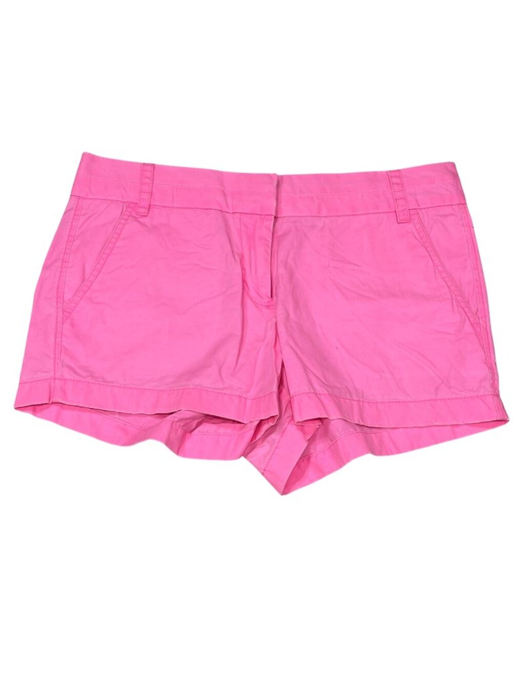J.Crew Broken In Chino Shorts Women's Size 6 Shocking Neon Pink Cotton 3" Inseam